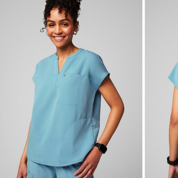 Fabletics Tops - Fabletics Light Blue V-Neck Blouse